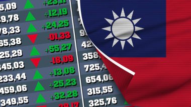 Tayvan Bayrağı ve Finans, Borsa, Borsa Çizelgesi, Kumaş Dokusu Çizimi