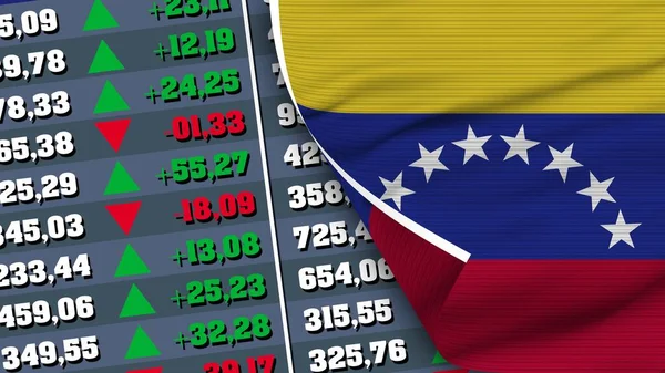 Venezuela Bandera Finanzas Bolsa Valores Gráfico Bolsa Textura Tela Ilustración — Foto de Stock