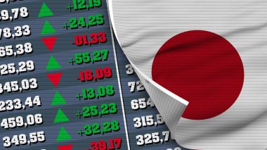 Japonya Bayrak ve Finans, Borsa, Borsa Çizelgesi, Kumaş Doku Çizimi