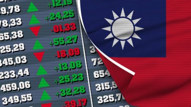 Tayvan Bayrağı ve Finans, Borsa, Borsa Çizelgesi, Kumaş Dokusu Çizimi