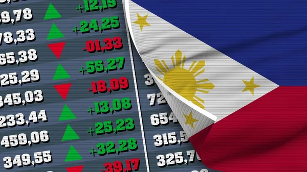 Filipina Flag Finance Stock Exchange Stock Market Chart Fabric Texture — Stok Foto