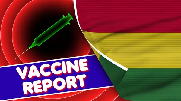 Bolívie Realistic Flag Vaccine Report Title Fabric Texture Effect Illustration — Stock fotografie