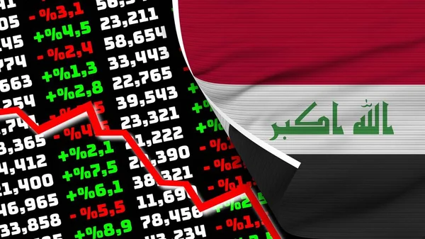 Iraq Realial Flag Stock Financial Market Chart Texture Effect Illustration — стокове фото