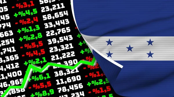 Гондурас Реалістичний Прапор Зростання Фондового Ринку Текстура Ефект Ілюстрація — стокове фото
