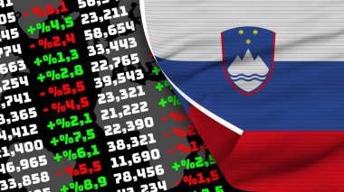 Slovenia Realistic Flag, Stock Finance Market, Fabric Texture Effect 3D Illustration
