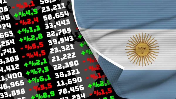 Argentina Реалистичный Флаг Фондовый Рынок Эффект Текстуры Ткани Иллюстрация — стоковое фото