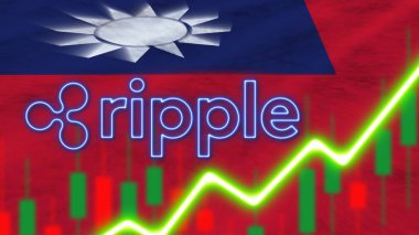 Neon Light Efektli Tayvan Bayrağı Madeni Para Logosu Radyal Görüntü Kumaş Doku Efekti 3B Resim Efekti