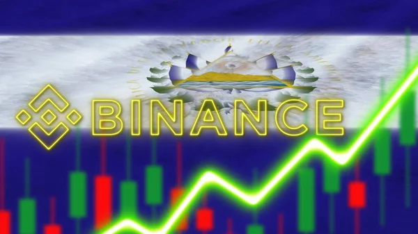 ธงอ ฟกาน สถานพร อมเอฟเฟกต แสงน ออนโลโก Binance Coin ผลกระทบเรเด ยลเบลอเน — ภาพถ่ายสต็อก