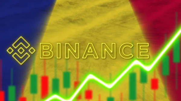 ธงอ ฟกาน สถานพร อมเอฟเฟกต แสงน ออนโลโก Binance Coin ผลกระทบเรเด ยลเบลอเน — ภาพถ่ายสต็อก