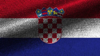 Hırvatistan Gerçekçi Kumaş Doku Efekti Dalgalı Bayrak 3D Görüntü