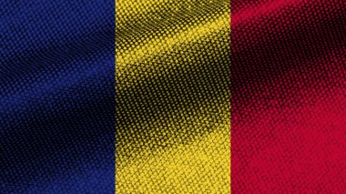 Romanya Gerçekçi Kumaş Doku Efekti Dalgalı Bayrak 3D Görüntü
