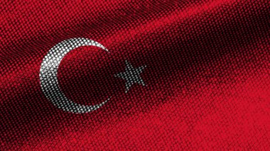 Türkiye Gerçekçi Kumaş Doku Efekti Dalgalı Bayrak 3D Görüntü