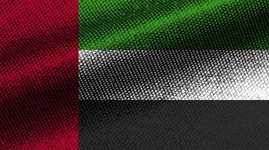 Birleşik Arap Emirlikleri Gerçekçi Kumaş Doku Efekti Dalgalı Bayrak 3 boyutlu Görüntü