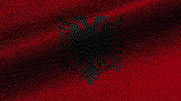 Albania Efecto Textura Tela Realista Bandera Ondulada Ilustración —  Fotos de Stock