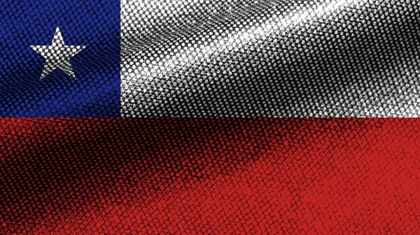 Chile Efecto Textura Tela Realista Bandera Ondulada Ilustración —  Fotos de Stock