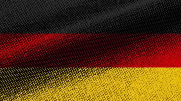 Německo Realistické Textilní Textury Efekt Vlnitá Vlajka Ilustrace — Stock fotografie