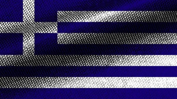 Řecko Realistické Textilní Textury Efekt Vlnitá Vlajka Ilustrace — Stock fotografie