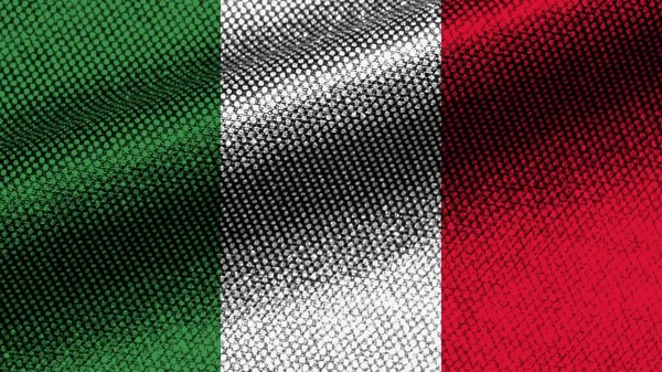 Italie Tissu Réaliste Effet Texture Ondulé Drapeau Illustration — Photo