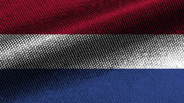 Holanda Efeito Textura Tecido Realista Bandeira Ondulada Ilustração — Fotografia de Stock