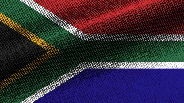 Zuid Afrika Realistische Stof Textuur Effect Golvende Vlag Illustratie — Stockfoto