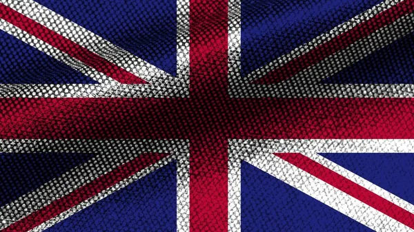 Reino Unido Efeito Textura Tecido Realista Bandeira Ondulada Ilustração — Fotografia de Stock