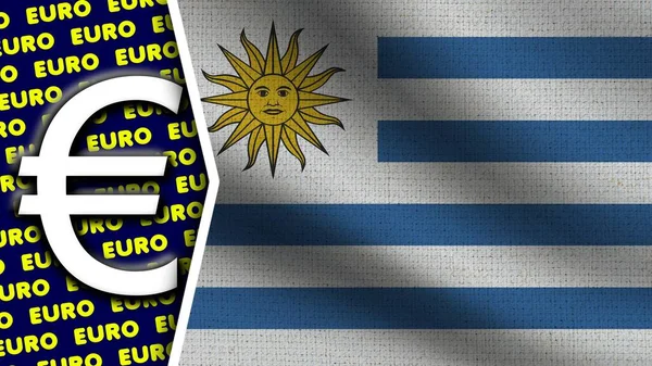 Уругвайские Волны Евро Титулы Круговой Неоновый Эффект Текстура — стоковое фото