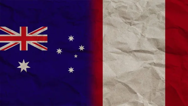Peru Australia Flagg Sammen Sammenslått Papireffekt Illustrasjon – stockfoto