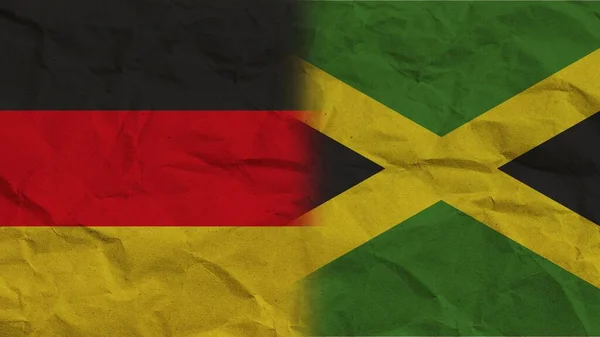 Jamaica Germany Flags Together Crumpled Paper Effect Background Illustration — Stock Photo, Image