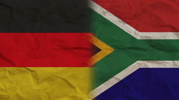 South Africa Germany Flags Together Crumpled Paper Effect Background Illustration — 图库照片