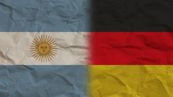 Germany Argentina Flags Together Crumpled Paper Effect Background Illustration — Stock Photo, Image