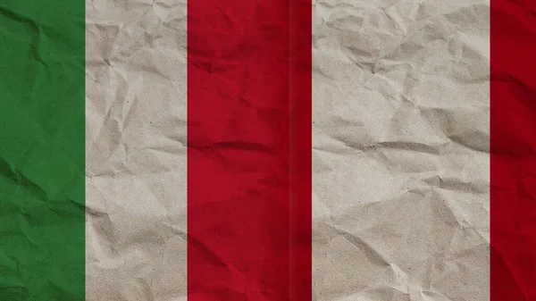 ペルーとイタリアの国旗が折り重なる紙効果背景3Dイラスト — ストック写真