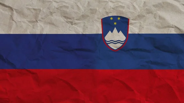 Bandeiras Eslovênia Rússia Juntas Ilustração Fundo Efeito Papel Enrugado — Fotografia de Stock