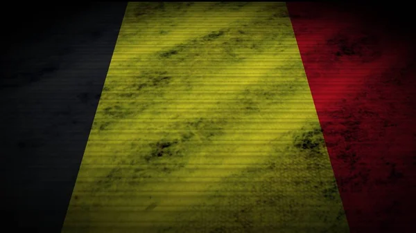 België Realistische Vlag Oudversleten Textuur Effect Illustratie — Stockfoto