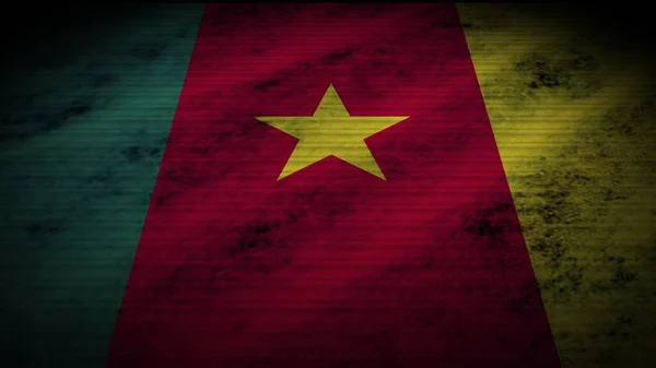 Bandera Realista Camerún Antiguo Efecto Textura Tela Gastada Ilustración —  Fotos de Stock