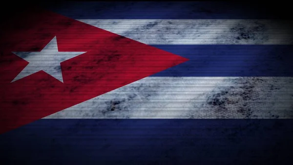 Bandeira Realista Cuba Efeito Textura Tecido Antigo Ilustração — Fotografia de Stock