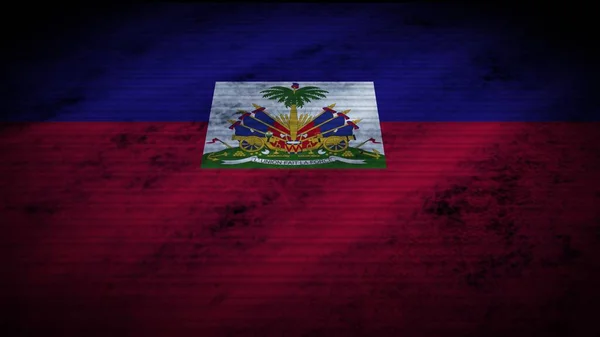 Haïti Realistische Vlag Oude Versleten Stof Textuur Effect Illustratie — Stockfoto