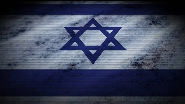 Izrael Realistyczna Flaga Efekt Tekstury Tkaniny Old Worn Ilustracja — Zdjęcie stockowe