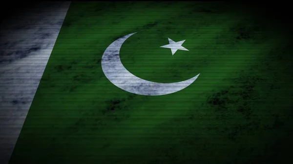 Bandeira Realista Paquistão Efeito Textura Tecido Antigo Ilustração — Fotografia de Stock