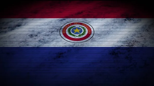 Bandera Realista Paraguay Efecto Textura Tela Desgastada Vieja Ilustración — Foto de Stock