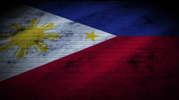 Bandera Realista Filipinas Antiguo Efecto Textura Tela Gastada Ilustración —  Fotos de Stock