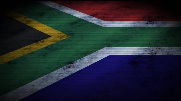 South Africa Realistic Flag Old Worn Fabric Texture Effect Illustration — 스톡 사진