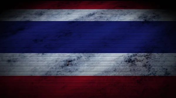 Tayland Gerçekçi Bayrağı Eski Yıpranmış Kumaş Doku Efekti Boyutlu Görüntü — Stok fotoğraf