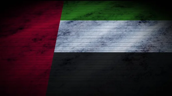 Bandera Realista Emiratos Arap Unidos Efecto Textura Tela Vieja Gastada — Foto de Stock