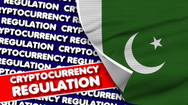 Pakistan Gerçekçi Kumaş Doku Bayrağı, Şifreleme Düzenleme Başlığı 3D İllüstrasyon