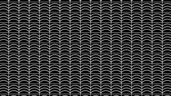 Abstrakt Mönsterbakgrund Vit Symmetrisk Vågiga Linjer Svart Bakgrund Illustration — Stockfoto