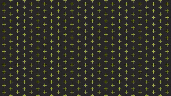 Abstraktní Vzor Pozadí Žluté Symetrické Ikony Černé Pozadí Ilustrace — Stock fotografie