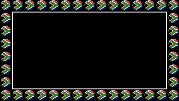 Africa Sud Steaguri Cerc Rama Frontieră Ecran Fundal Negru Ilustrație — Fotografie, imagine de stoc