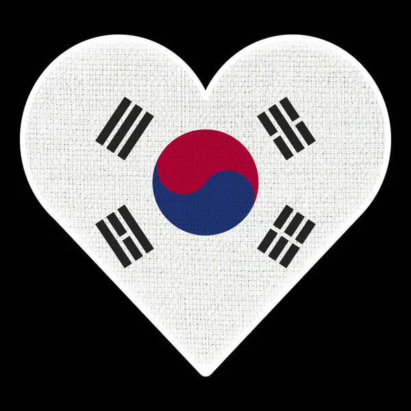 Bandera Del Corazón Corea Del Norte Textura Del Patrón Tela —  Fotos de Stock