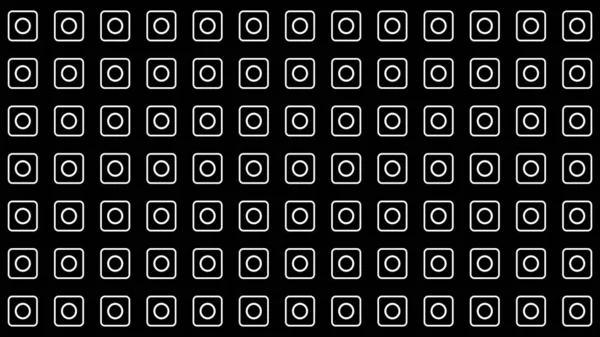 Abstraktní Vzor Pozadí Bílý Symetrický Kruh Čtvercové Tvary Černé Pozadí — Stock fotografie
