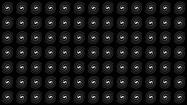 Soyut Desen Arkaplanı Beyaz Simetrik Dairesel Dönme Şekilleri Siyah Arkaplan — Stok fotoğraf